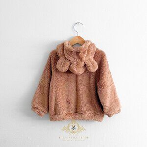 NWT Cute Baby & Toddler Teddy Bear Plush Hoodie Jacket Winter Coat Brown 9-12M